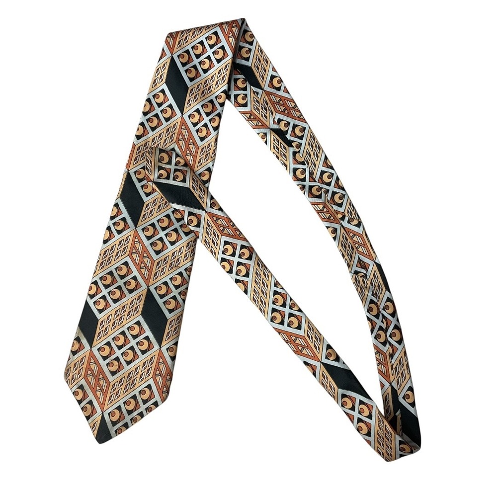 Resilio Sanger-Harris‎ Men's Multicolored 100% Acetate Geometric Neck Tie One Sz